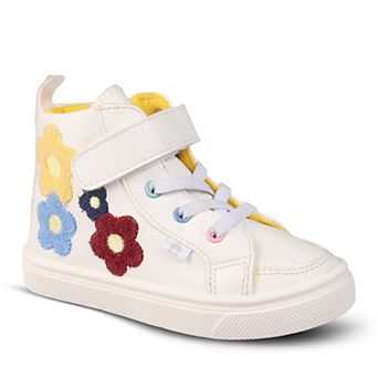 Oomphies Kami Little Kids Girls Slip-On Floral High-Top Sneakers