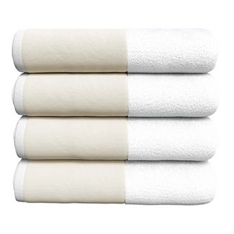 Madelinen® 4 pk Ultra-Soft Luxury Cotton and Bordered Bath Towel Set