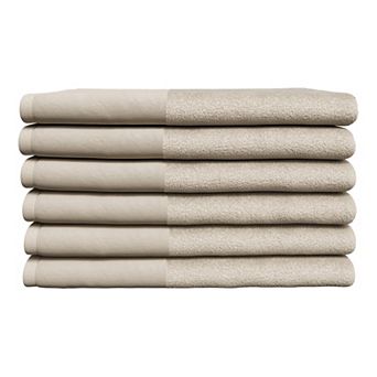 Madelinen® 6 pk Ultra-Soft Luxury Cotton and Bordered Hand Towel Set