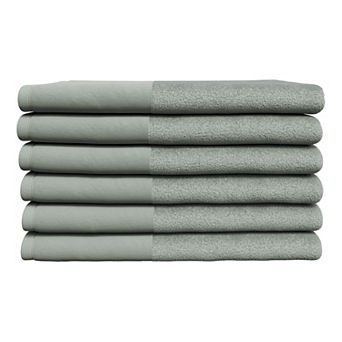 Madelinen® 6 pk Ultra-Soft Luxury Cotton and Bordered Hand Towel Set