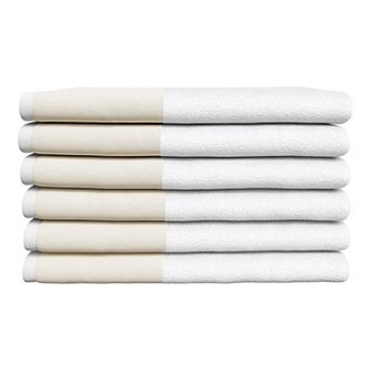Madelinen® 6 pk Ultra-Soft Luxury Cotton and Bordered Hand Towel Set