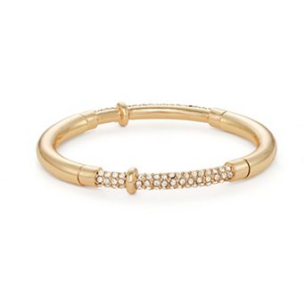 Nine West Gold Tone Pave Gemstone Stretch Bracelet