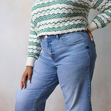 Plus Size LC Lauren Conrad Super High Rise Wide Leg Ankle Jeans