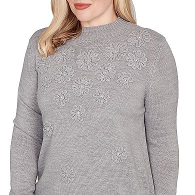 Women's Alfred Dunner Floral Soutache Embroidered Sweater
