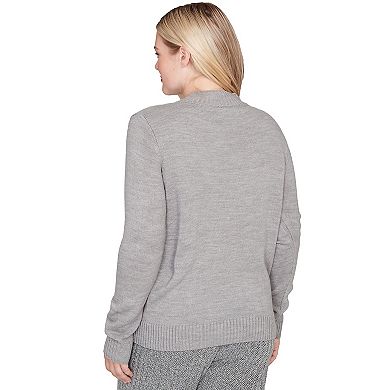 Women's Alfred Dunner Floral Soutache Embroidered Sweater