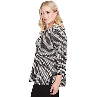 Women's Alfred Dunner Animal Houndstooth Top with Necklace