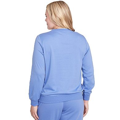 Women's Alfred Dunner Embroidered Patchwork Long Sleeve Top