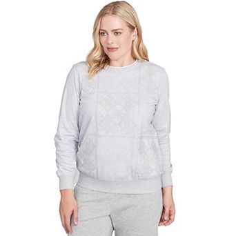 Women's Alfred Dunner Embroidered Patchwork Long Sleeve Top
