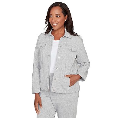 Women's Alfred Dunner Shimmer Collared Button Jacket