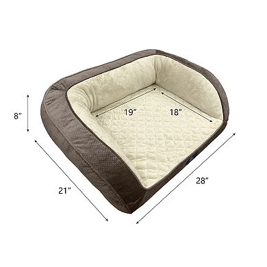Serta® Quilted Orthopedic Bolster Pet Bed