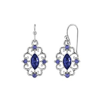 1928 Filigree Crystal Drop Earrings