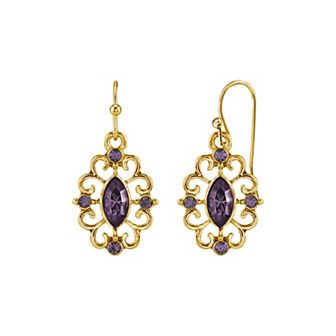 1928 Filigree Crystal Drop Earrings