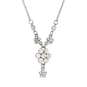1928 Crystal Flower Cluster Pendant Necklace