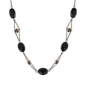 1928 Black Bead Strandage Necklace