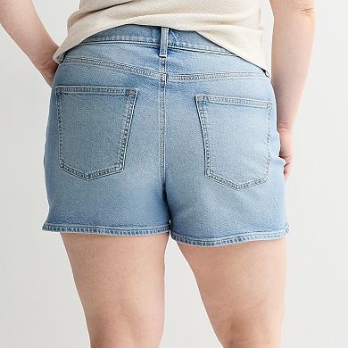 Plus Size Sonoma Goods For Life® Mid Rise Denim Shorts