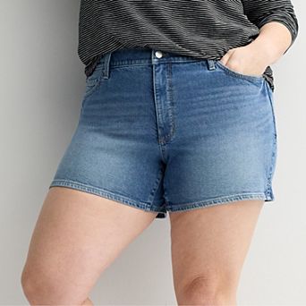 Plus Size Sonoma Goods For Life® Mid Rise Denim Shorts