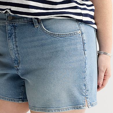 Plus Size Sonoma Goods For Life® Curvy Mid Rise Denim Shorts