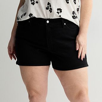 Plus Size Sonoma Goods For Life® Curvy Mid Rise Denim Shorts