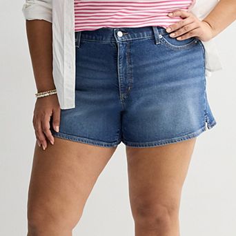 Plus Size Sonoma Goods For Life® Curvy Mid Rise Denim Shorts
