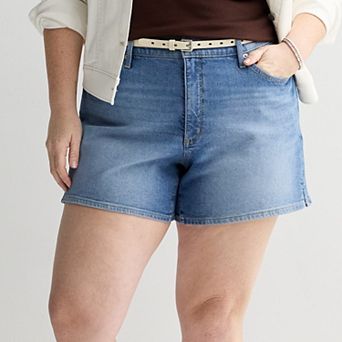 Plus Size Sonoma Goods For Life® Curvy Mid Rise Denim Shorts