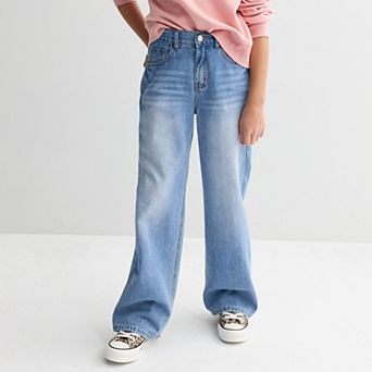 Girls 7-16 Gogo Star Wide Leg Denim Jeans with Elastic Back Waistband