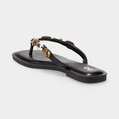 SO® Inkkle Women's Embellished Thong Sandals