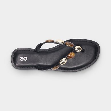 SO® Inkkle Women's Embellished Thong Sandals