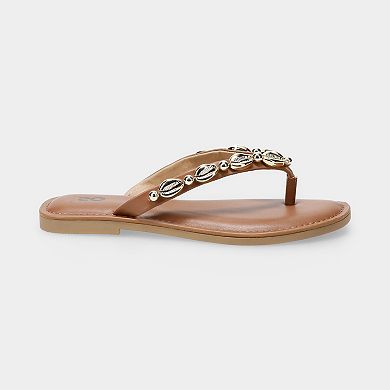 SO® Inkkle Women's Embellished Thong Sandals