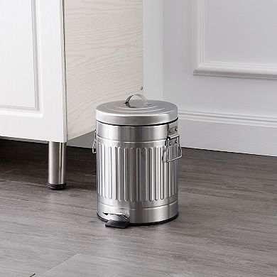 Theo Retro 8-Gallon Step Trash Can with Soft-Close Lid and Mini Trash Can