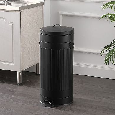Theo Retro 8-Gallon Step Trash Can with Soft-Close Lid and Mini Trash Can