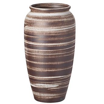 Uniquewise 11" Farmhouse Ceramic Vase Rustic Vintage Decorative Pottery for Living Room