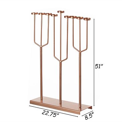 Modern Design Hanukkah Menorah Exceptional Piece, 9 Branch Tea Light Candle Holders