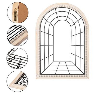 Rustic Wall Mounted Mirror Boho Decor For Home, Living Room, Entryway, Bedroom, Bathroom, Or Vanity