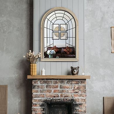 Rustic Wall Mounted Mirror Boho Decor For Home, Living Room, Entryway, Bedroom, Bathroom, Or Vanity