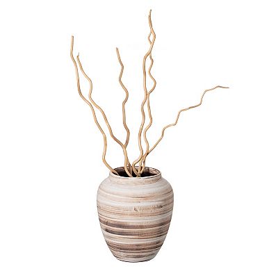Uniquewise 8-inch Modern Farmhouse Round Wide Mouth Ceramic Vase