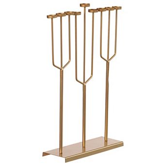 Modern Design Hanukkah Menorah Exceptional Piece, 9 Branch Tea Light Candle Holders