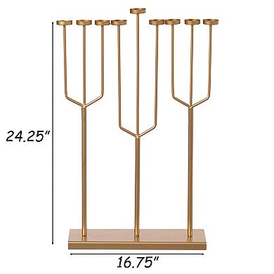 Modern Design Hanukkah Menorah Exceptional Piece, 9 Branch Tea Light Candle Holders