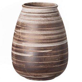 Uniquewise 10" Farmhouse Ceramic Vase Rustic Vintage Decorative Pottery