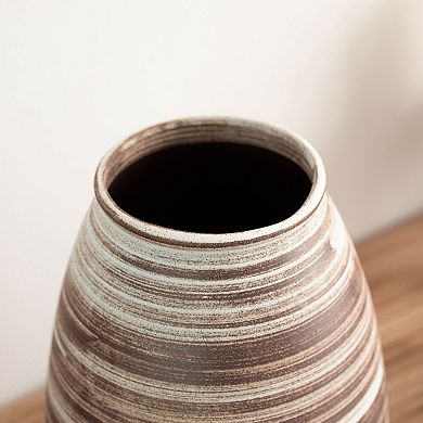 Uniquewise 10" Farmhouse Ceramic Vase Rustic Vintage Decorative Pottery