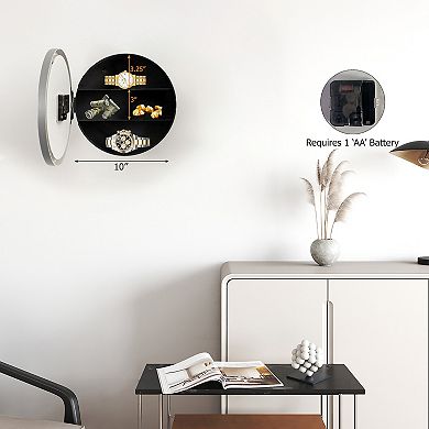 Clockswise 10-in Wall Mounted Clock with Hidden Storage Door