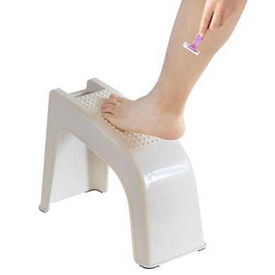 Bath Foot Stool For Shaving Legs, Non-slip Sturdy Spa Footrest Shaving Stool With Storage