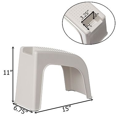 Bath Foot Stool For Shaving Legs, Non-slip Sturdy Spa Footrest Shaving Stool With Storage
