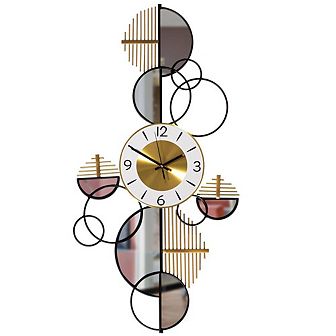 Big Half-moon Wall Clock For Traditional, Minimalist, And Modern Use Hanging Supplies Included