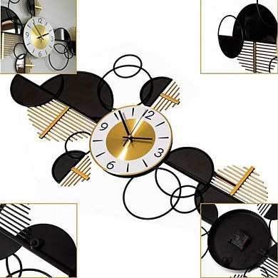 Big Half-moon Wall Clock For Traditional, Minimalist, And Modern Use Hanging Supplies Included