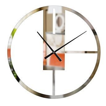 Modern Round Big Wall Clock With Mirror Face For Entryway, Office, Living Room, Bedroom Or Kitchen
