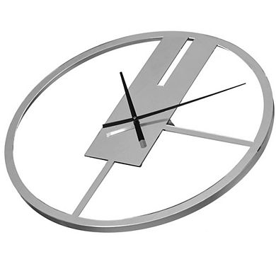 Modern Round Big Wall Clock With Mirror Face For Entryway, Office, Living Room, Bedroom Or Kitchen