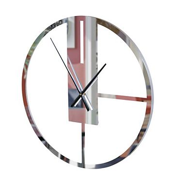 Modern Round Big Wall Clock With Mirror Face For Entryway, Office, Living Room, Bedroom Or Kitchen