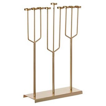 Modern Design Hanukkah Menorah Exceptional Piece, 9 Branch Tea Light Candle Holders