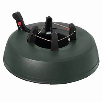 Automatic Plastic Green Foot Pedal Christmas Tree Stand, Large 14.5-inch Dia X 3.5-inch Height