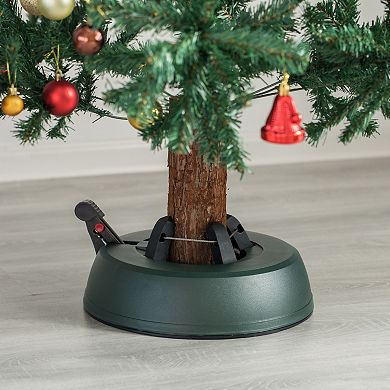 Automatic Plastic Green Foot Pedal Christmas Tree Stand, Large 14.5-inch Dia X 3.5-inch Height